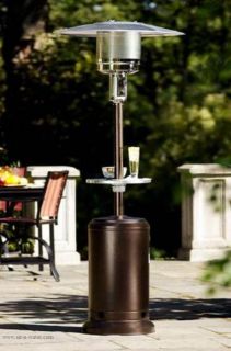   41,000 Outdoor Patio Heater and Table With Protective Burner Cover