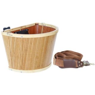   Bamboo Quick Release with Strap Beach Cruiser Bicycle Basket