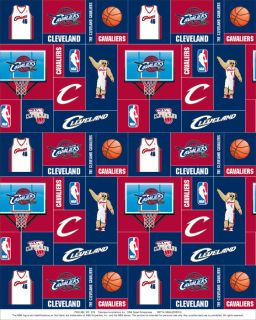 Cleveland Cavaliers NBA Basketball Print Fleece Fabric