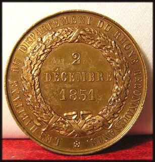   edge relief 4mm france 1851 baron de vincent prefet du rhone art medal