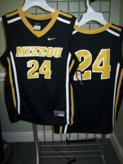   Tigers Mizzou Nike 24 Black Basketball Jersey Sz Youth Medium