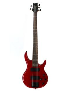   Ripwood 5 String Electric Bass Guitar Transparent Red Five New