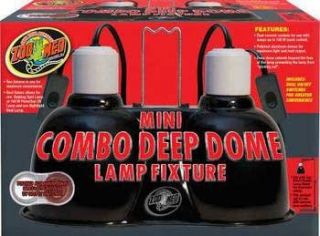 New Zoo Med Mini Combo Deep Dome Lamp Fixture Black