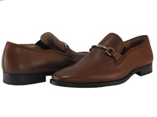 Bally Mens Tarcisio Brown Slip on Gold Bit Casual Perforated Loafers 