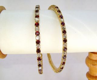   jewelry/jewellery maroon,white CRYSTAL GOLD PLATED BANGLES/BRACELETS