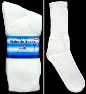 New Wholesale Lot 12 Pairs Diabetic Socks for Adults White Color 