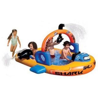 BANZAI Aqua Explorer Submarine Inflatable Swimming Pool Boat 4 Little 