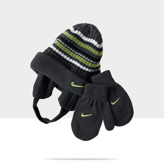  Nike Striped Toddler Kids Knit Hat And Mittens Set