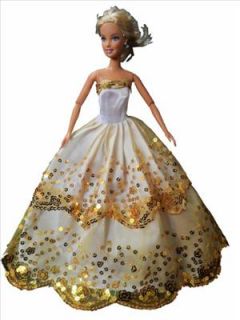 Barbie Dress ,barbie cloth ,gift (veil&glove or hat or fur or shoes)