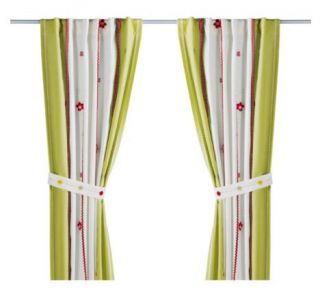 Ikea Children FABLER BARD pair of Curtains 2 panels NO TIE BACKS White 