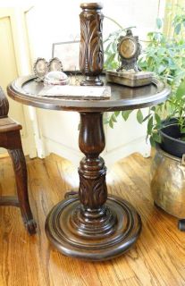 Fabulous Antique English Oak Barley Twist Floor Lamp Stand Table Old 