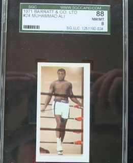 Cassius Clay Muhammad Ali Card 1971 Barratt 24 SGC 88 NM Mint 8