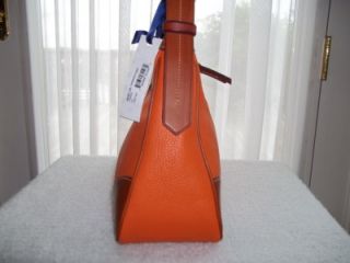 Dooney and Bourke Harrison Hobo in Orange with Mini Clutch and Key Fob 