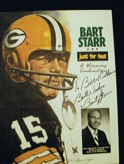 HOF Bart Starr Signed Poster Green Bay Packers Football