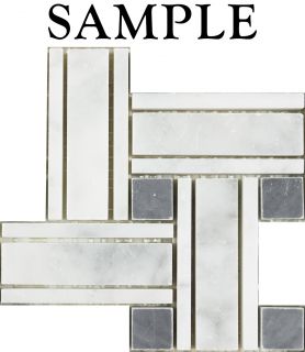   Kitchen Bathroom Carrara Bardigio Marble Basket Weave Mosaic Tile
