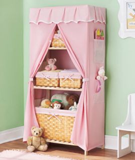 Pink Covered Storage Unit Baskets Awesome for Babies or Toddlers 
