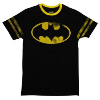 Batman Bat Signal DC Comics Distressed Athletic C Neck Adult T Shirt 