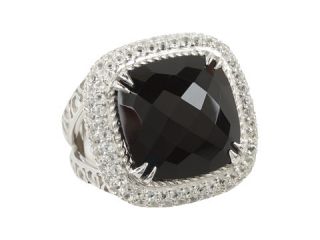DeLatori Square Black Onyx and Crystal Ring    