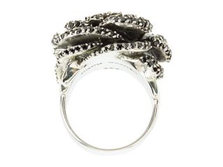 King Baby Studio Rose Ring with Pave Black CZ    