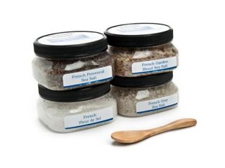 Noirmoutier Gourmet French Sea Salt 4 Pack with Bamboo Spoon