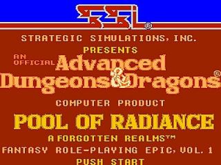 Advanced Dungeons Dragons Pool of Radiance Nintendo, 1991