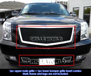 2007 2012 Cadillac Escalade Black Stainless Steel Mesh Grille Grill 