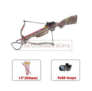 150 lbs real wooden camo hunting crossbow 8 arrow scope