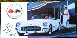 1954 chevrolet corvette just for fun sales brochure 54 time