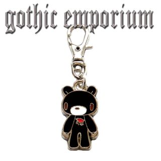 Gloomy Bear Bag Charm   Black or Pink   Goth Gothic Kawaii Teddy