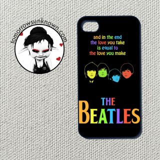 iPhone Case Phone Cover 4 4S Colorful rainbow love the beatles pop art 