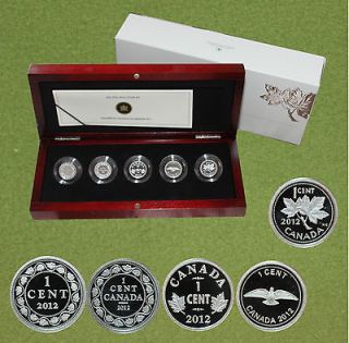 Coin Set Canada 2012  Farewell to the Penny   999er Silver Proof 