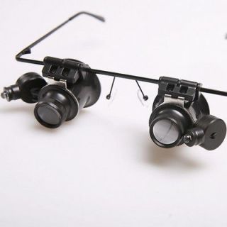 Eye 20X Magnifier Magnifying Adjustable LED Light Glass for Jeweler 