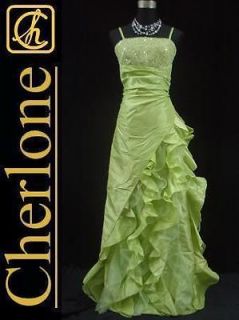   Plus Size Satin Green Ball Gown Wedding/Evening Bridesmaid Dress 24 26