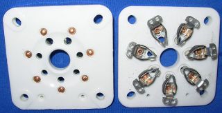 Pair New Ceramic Large 7 pin Vacuum Tube Sockets for 813 4E27 4 125B 