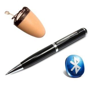 Spy Bluetooth Pen With Mini Ear Piece Gadget Mic Inductive Invisible 