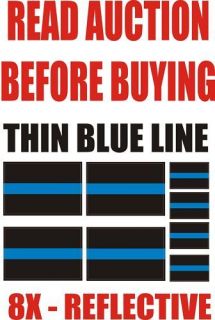 reflective thin blue line fop law enforcement decal time