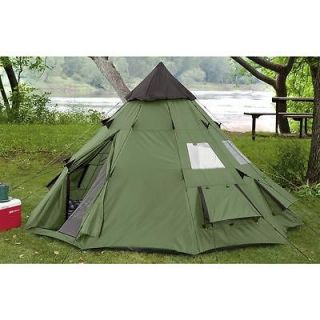 TeePee Style Waterproof Tent 18x18 foot Sleeps 10 12 people.