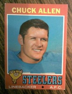 1971 topps football 6 chuck allen pittsburgh steelers time left