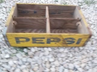 Vintage Used Pepsi   Cola Columbia MO Yellow Wood Crate Box good for 