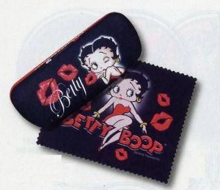 Betty Boop Eyeglass Case with Cleaning Cloth   Red Dress/Kiss