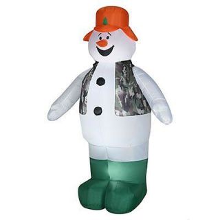 lighted hunting snowman airblown yard decor inflatable time left