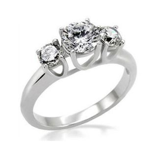 HOT STYLE WOMENS STAINLESS STEEL CZ STONES RING SIZE 5 6 7 8 9 10