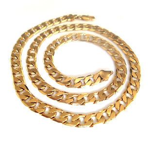 C009/ NEW Yellow 18k gold plated chain mens necklace 60 cm
