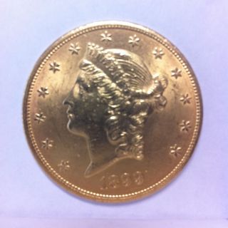 1899 liberty head $ 20 dollars double eagles gold coin