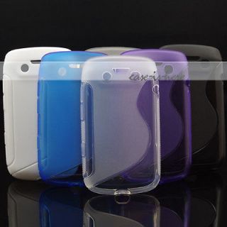 Soft Gel Skin S Line Wave TPU Case Cover for Blackberry Bold 9790 