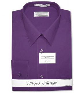 biagio cotton purple indigo dress shirt sz 17 36 37