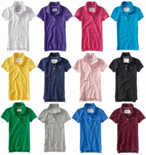 AEROPOSTALE WOMENS SOLID POLO SHIRTS LOT OF 10 NWT YOU CHOOSE SIZES
