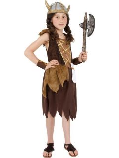 Child Girls Viking Girl Norsewomen Warrior Smiffys Fancy Dress Costume 