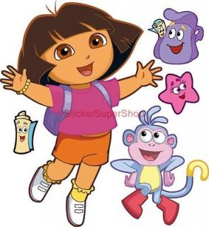 GIANT DORA SET Disney Decal Removable Wall Sticker Boots Map Backpack 