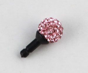 Newly listed 4PCS Pink Rhinestone Disco Ball Anti dust Earphone Plug 